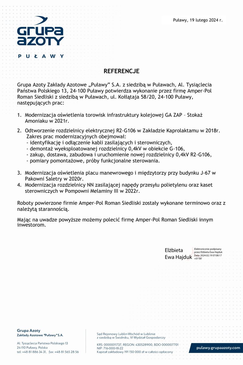 Referencje AMPER-POL 2024-1