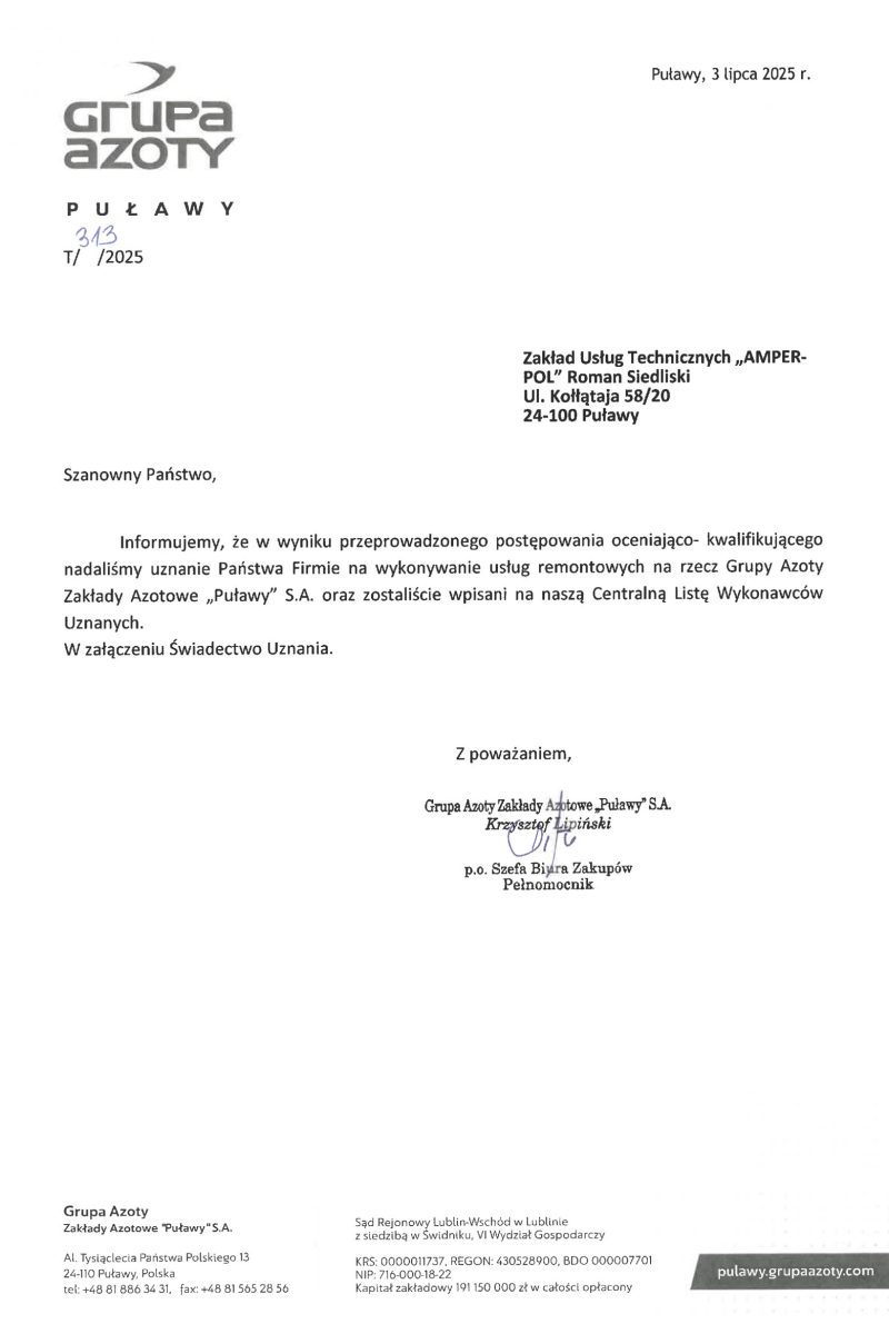 ŚWIADECTWO UZNANIA 2025 – 2027-1